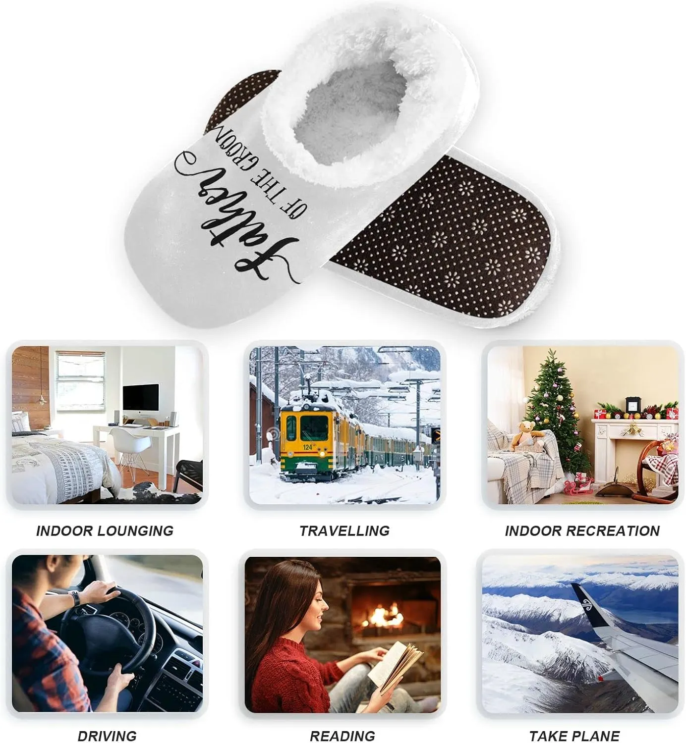 DOMIKING Bride Custom Wedding Bride Slippers Bridesmaid Personalized Bridal Warm Slippers for Bed Bedroom Indoor Guest M
