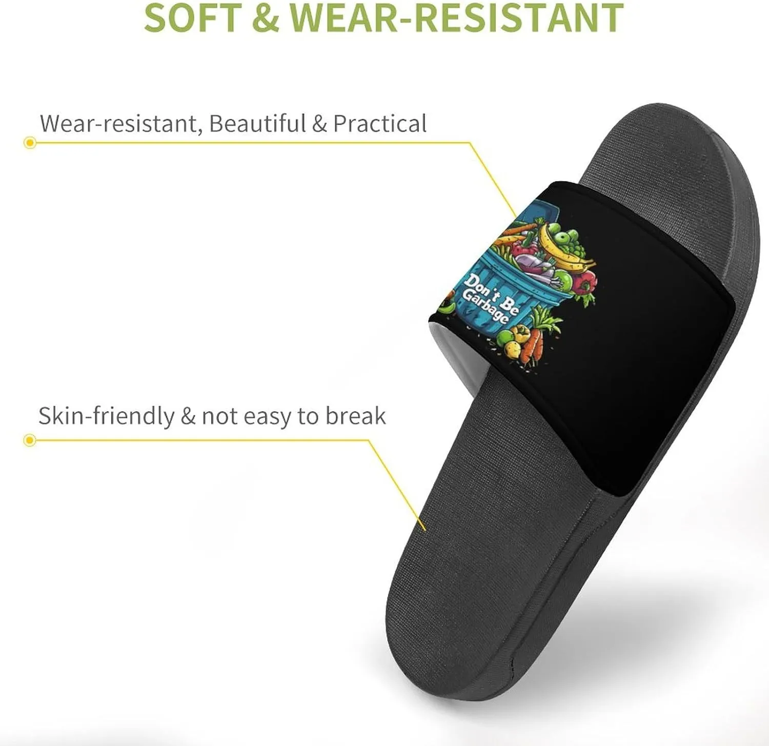Don't Be Garbage Fashion Womens And Mens Slippers House Shower Shoes Indoor Outdoor Beach