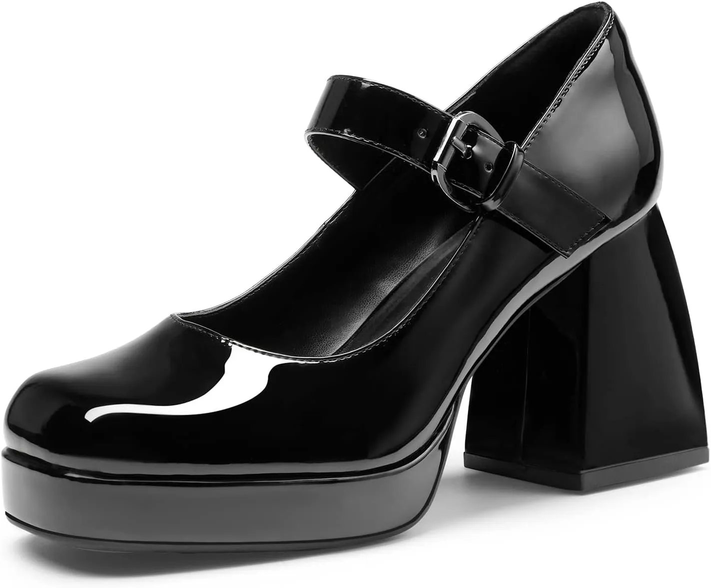 DREAM PAIRS Women's High Chunky Platform Closed Toe Mary Jane Block Heels Square Toe Strappy Dress Wedding Party Pumps Shoes