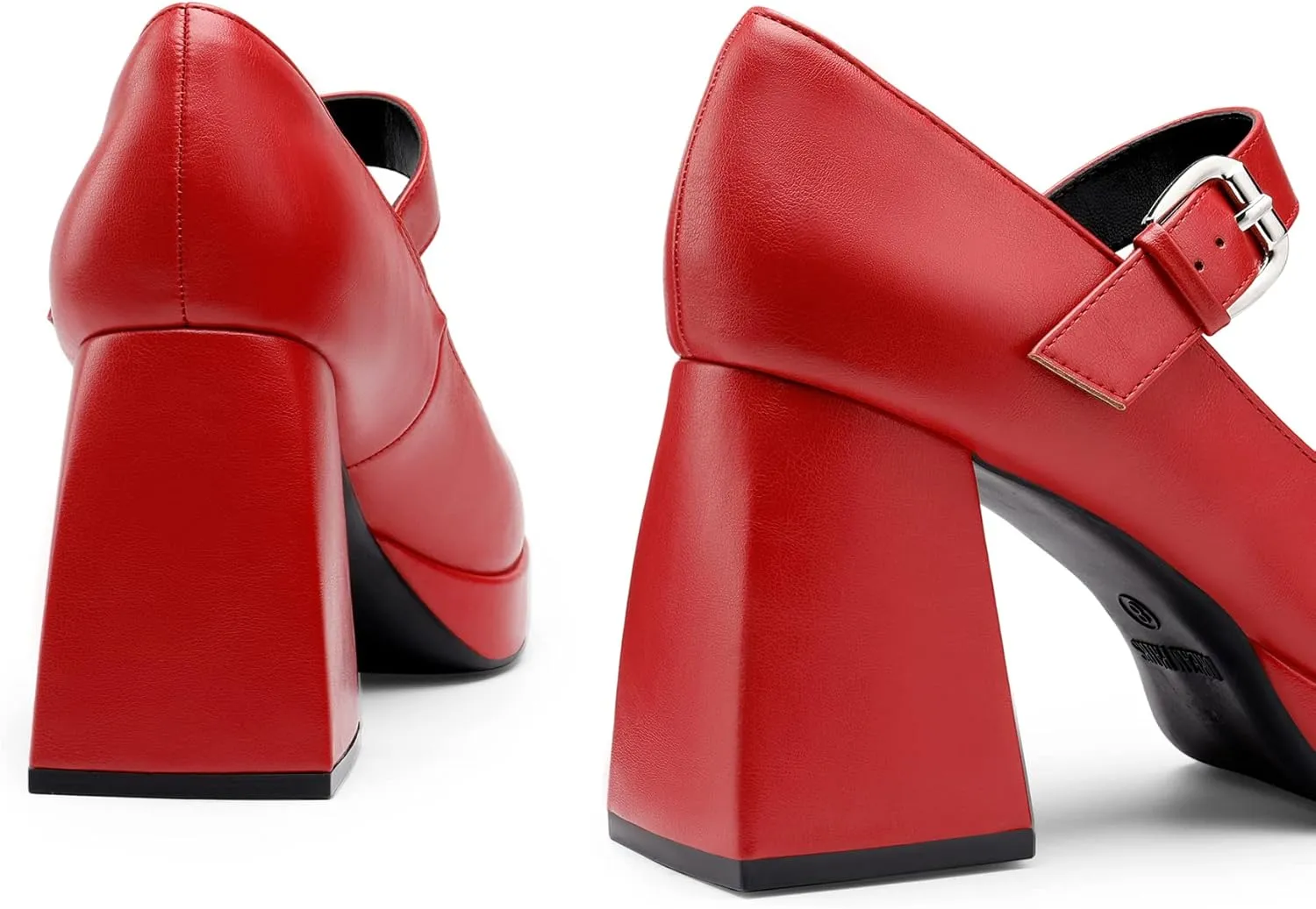 DREAM PAIRS Women's High Chunky Platform Closed Toe Mary Jane Block Heels Square Toe Strappy Dress Wedding Party Pumps Shoes