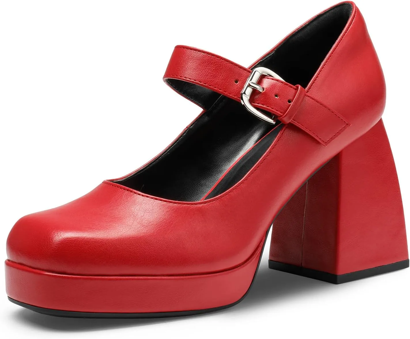 DREAM PAIRS Women's High Chunky Platform Closed Toe Mary Jane Block Heels Square Toe Strappy Dress Wedding Party Pumps Shoes