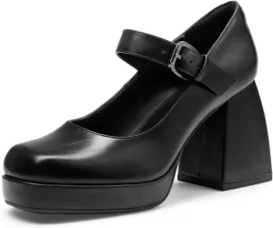 DREAM PAIRS Women's High Chunky Platform Closed Toe Mary Jane Block Heels Square Toe Strappy Dress Wedding Party Pumps Shoes
