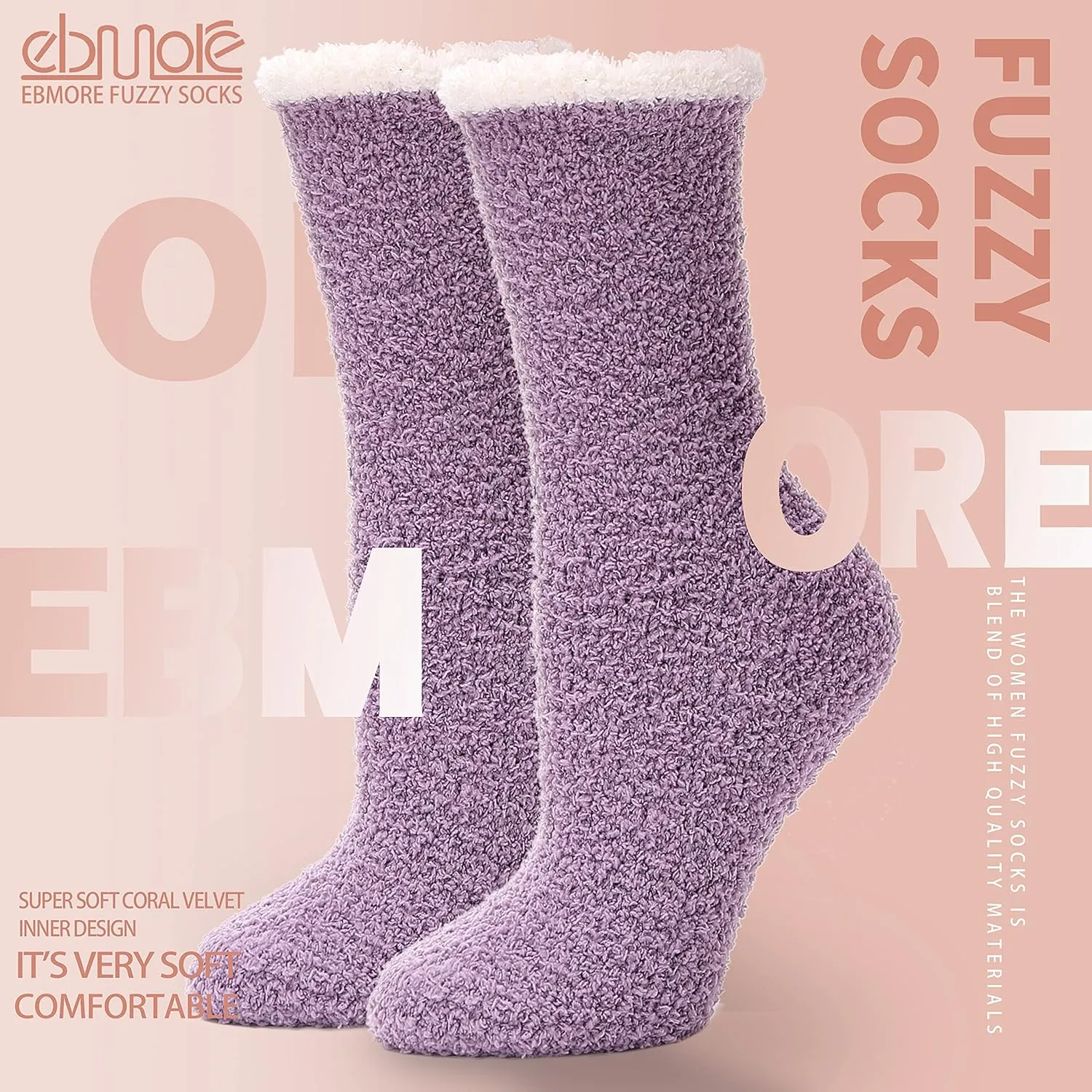 EBMORE Womens Fuzzy Socks Slipper Fluffy Cozy Comfy Cabin Plush Warm Winter Sleep Home Soft Socks