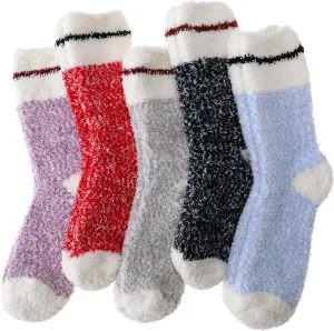 EBMORE Womens Fuzzy Socks Slipper Fluffy Cozy Comfy Cabin Plush Warm Winter Sleep Home Soft Socks