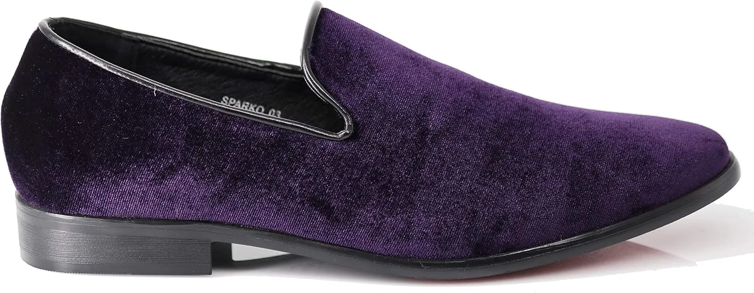 Enzo Romeo Men's Fashion Formal Tuxedo Slip On Loafer Velvet Dress Shoes SKO03
