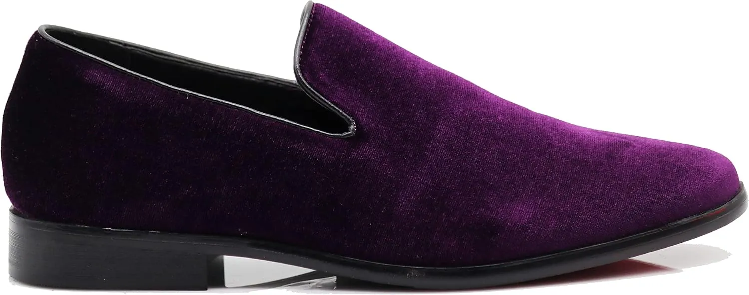 Enzo Romeo Men's Fashion Formal Tuxedo Slip On Loafer Velvet Dress Shoes SKO03