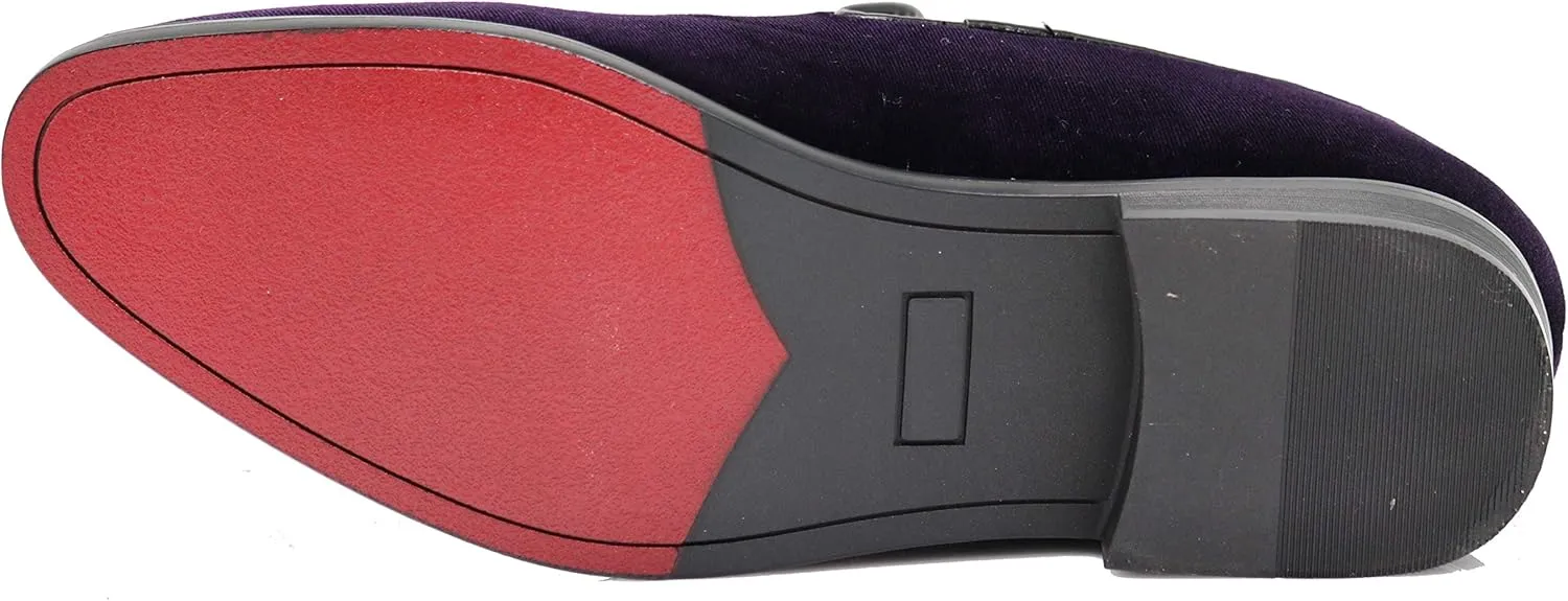 Enzo Romeo Men's Fashion Formal Tuxedo Slip On Loafer Velvet Dress Shoes SKO03