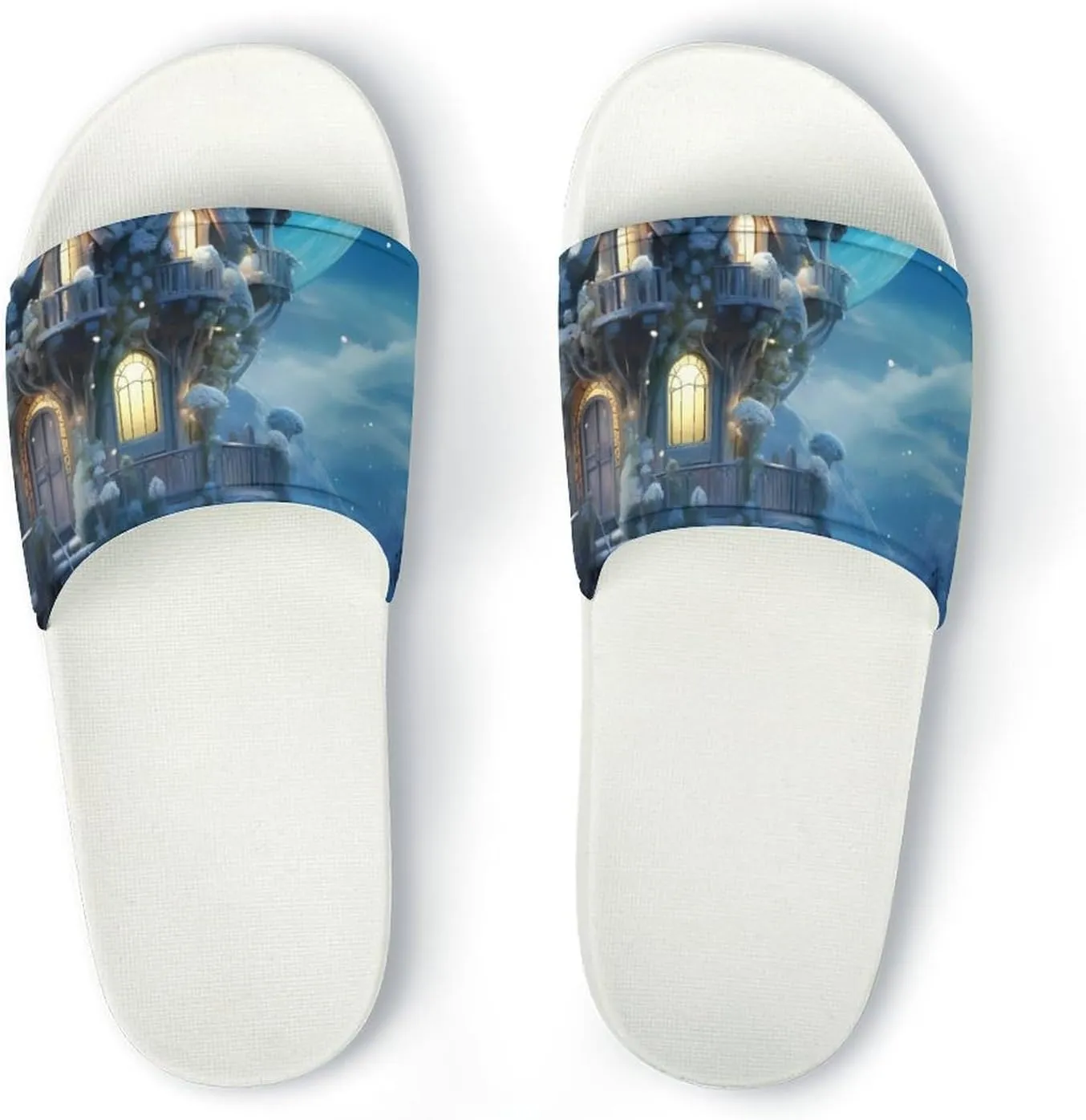 Farmhouse Rustic Open Toe Slippers for Women And Men Non Slip Shower Slippers Home Slippers