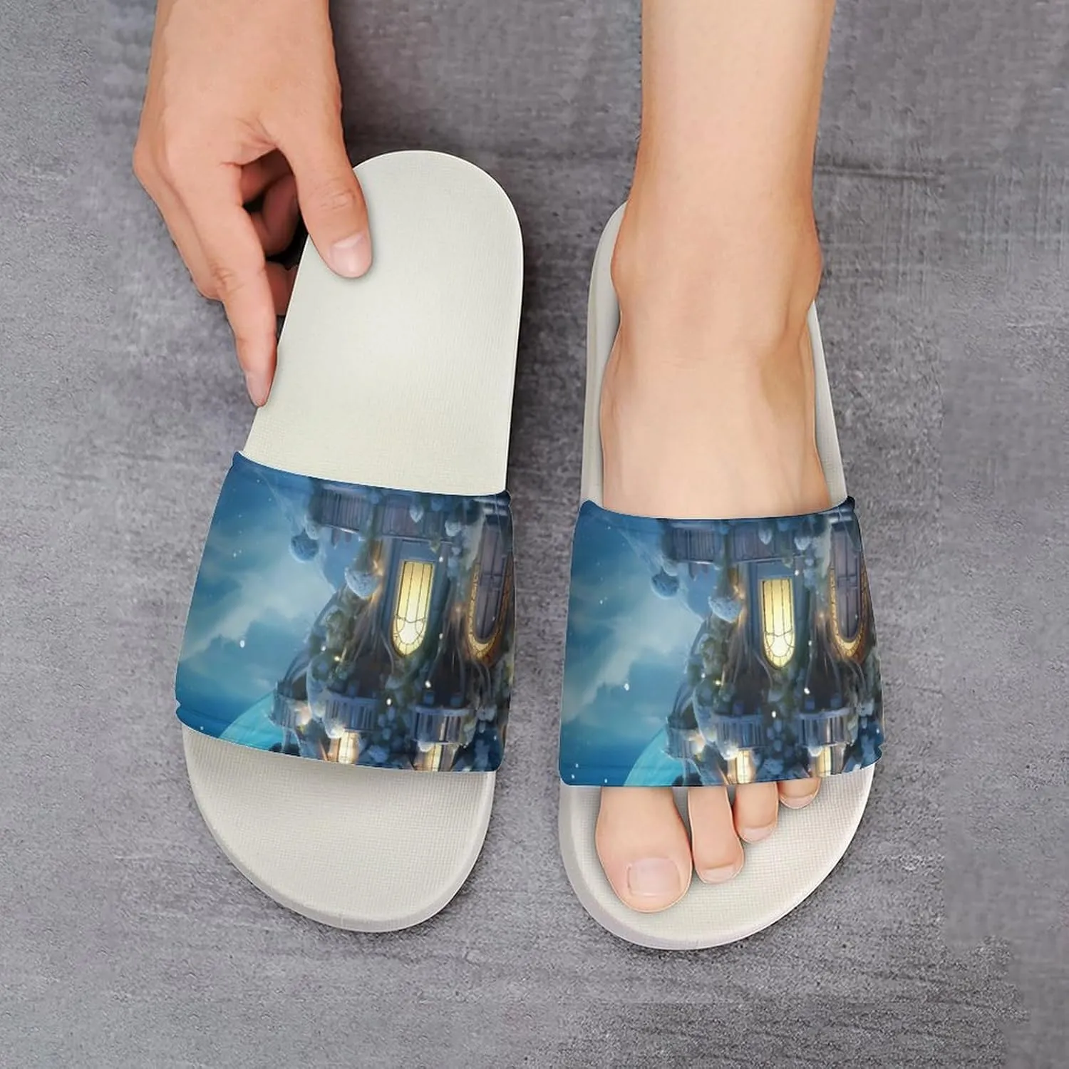 Farmhouse Rustic Open Toe Slippers for Women And Men Non Slip Shower Slippers Home Slippers