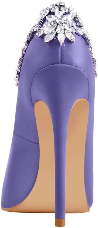 Flower Rhinestone Pointed Toe Stiletto Pumps