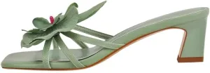 Flower Square Toe Low Heel Sandals