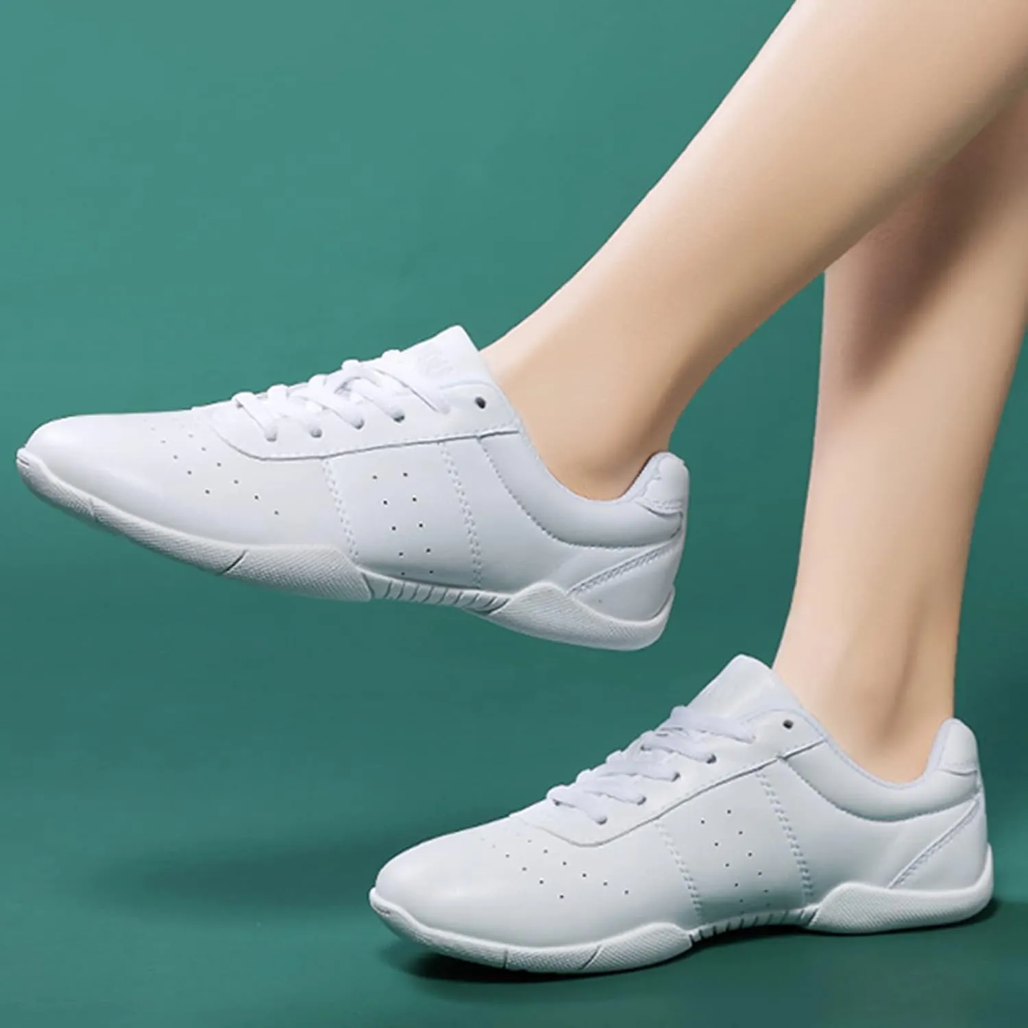 FOFOWHAT Girls White Cheer Shoes Youth Cheerleading Dance Sneaker Training Competition for Women Girls' Cheerleading Shoes