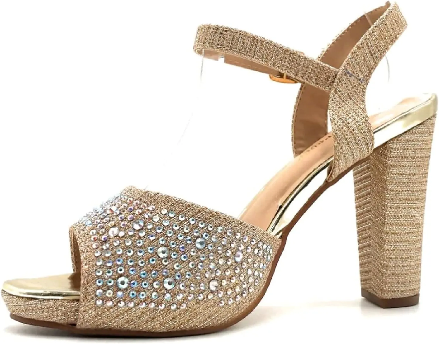 Forever Women Ankle Strap Open Toe Chunky Platform Dress High Heel Sandal
