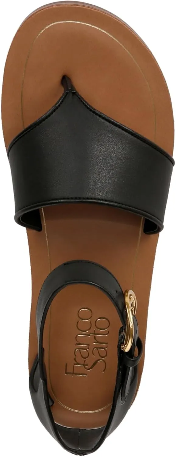 Franco Sarto Women's Ruth Ankle Strap Thong Flat Sandal