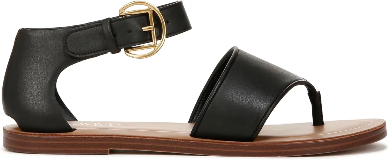 Franco Sarto Women's Ruth Ankle Strap Thong Flat Sandal
