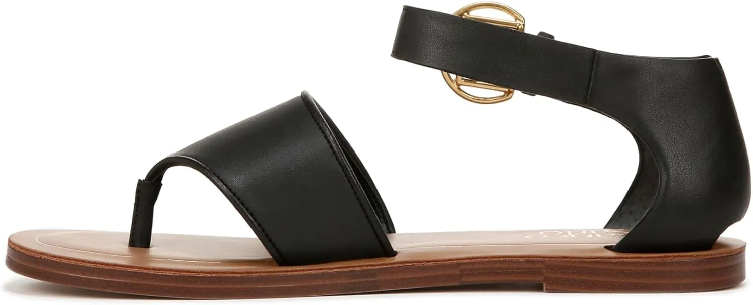 Franco Sarto Women's Ruth Ankle Strap Thong Flat Sandal