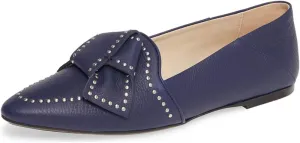 FSJ Women Trendy Point Toe Studs Loafer Flats Slip On Low Heels Pumps Bowknot Comfort Casual Formal Dress Shoes Size 4-15 US