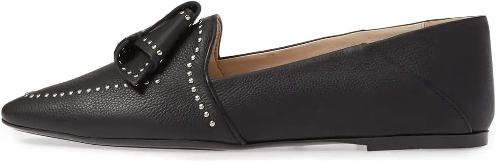 FSJ Women Trendy Point Toe Studs Loafer Flats Slip On Low Heels Pumps Bowknot Comfort Casual Formal Dress Shoes Size 4-15 US