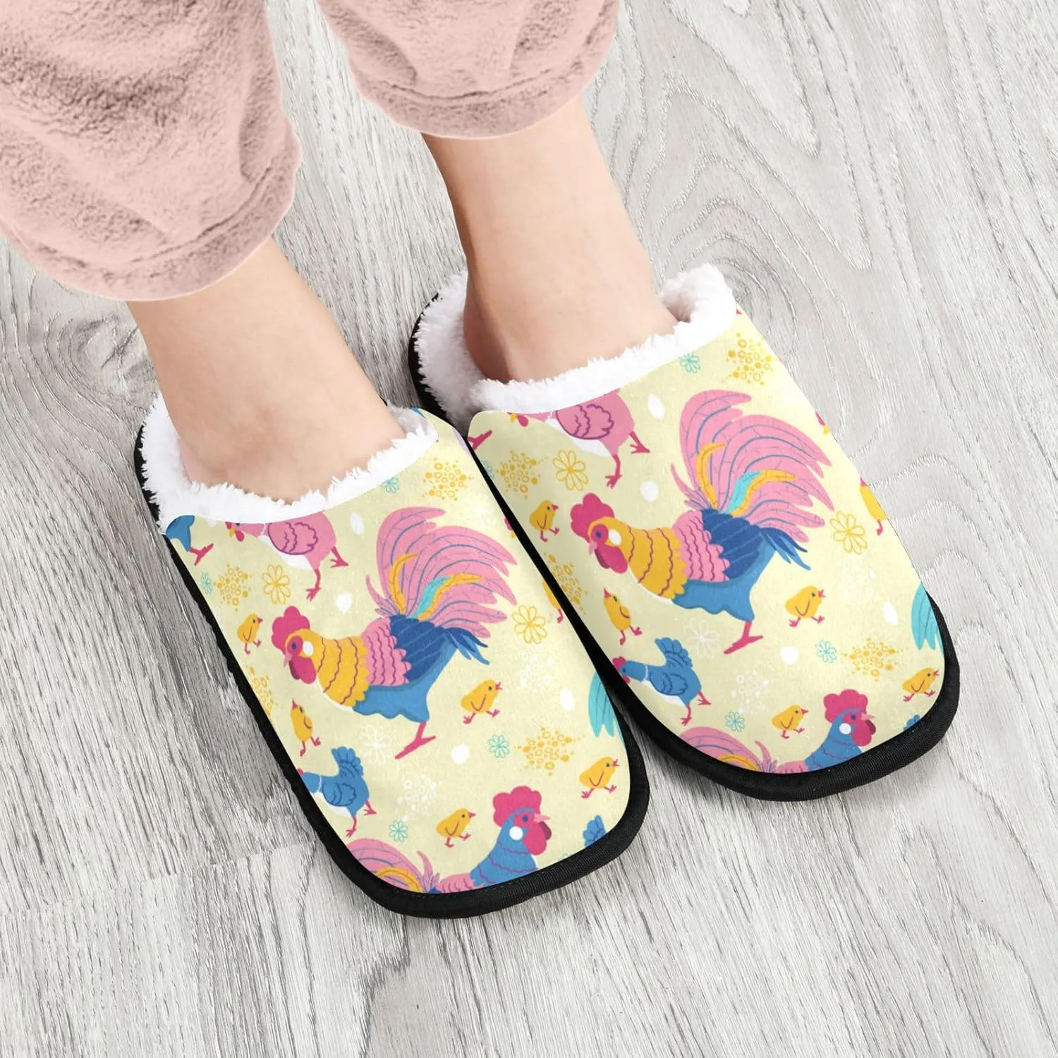 Funny Chickens Farm Animals Slippers for Women Men