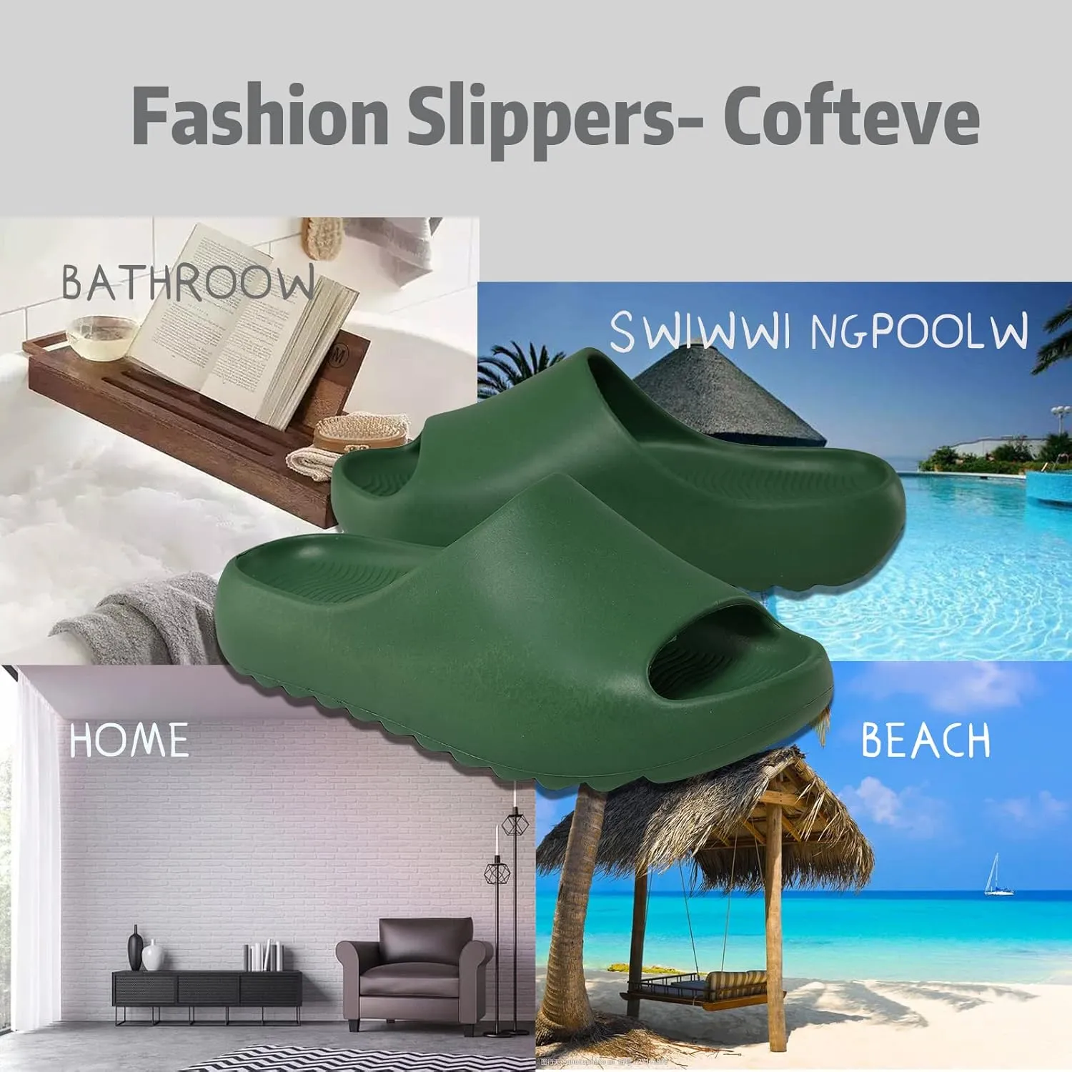 FUUPNN Kids Cloud Slides Non Slip Slides for Girls Boys Comfy Lightweight Toddler Sandals Open Toe House Slippers Indoor Outdoor