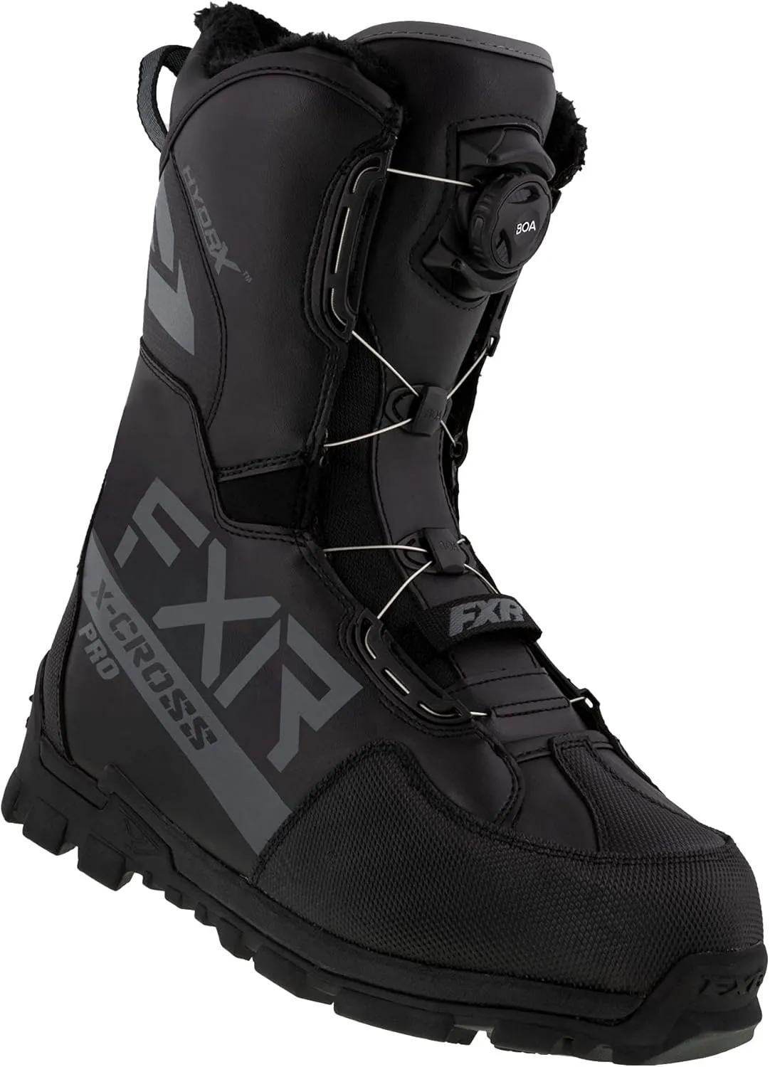 FXR X-Cross Pro BOA Snow Boots Waterproof Insulated Fixed Liner Black/White - 10
