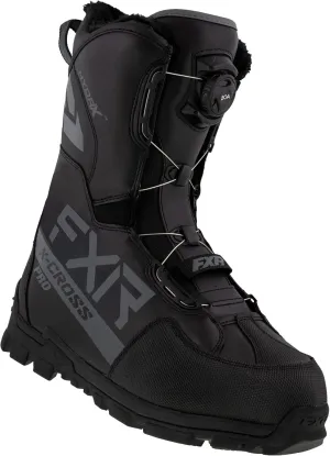 FXR X-Cross Pro BOA Snow Boots Waterproof Insulated Fixed Liner Black/White - 10