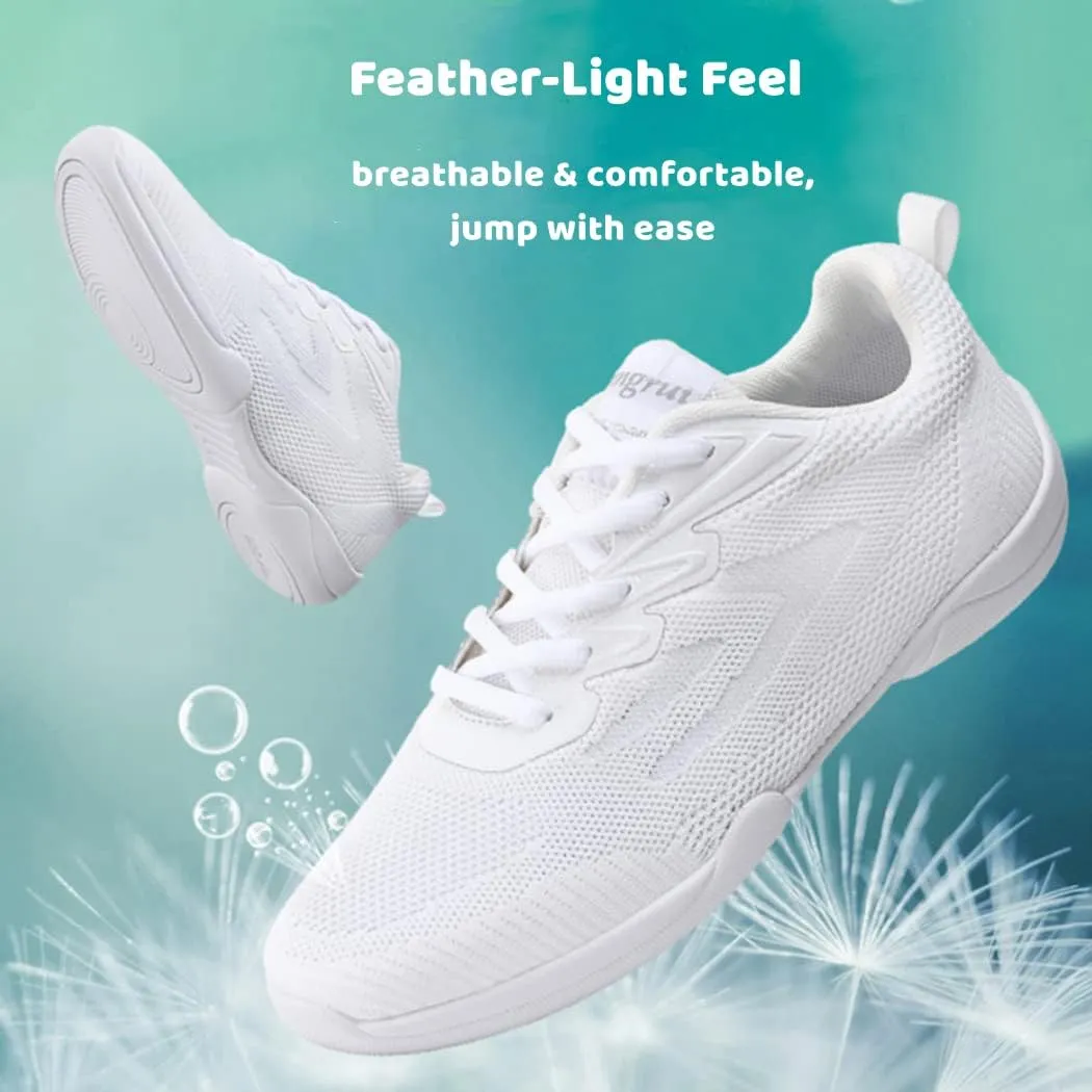 Girls Cheer Shoes White Cheerleading Shoes Dance Athletic Sneakers White Competition Cheerleading Dance Shoes