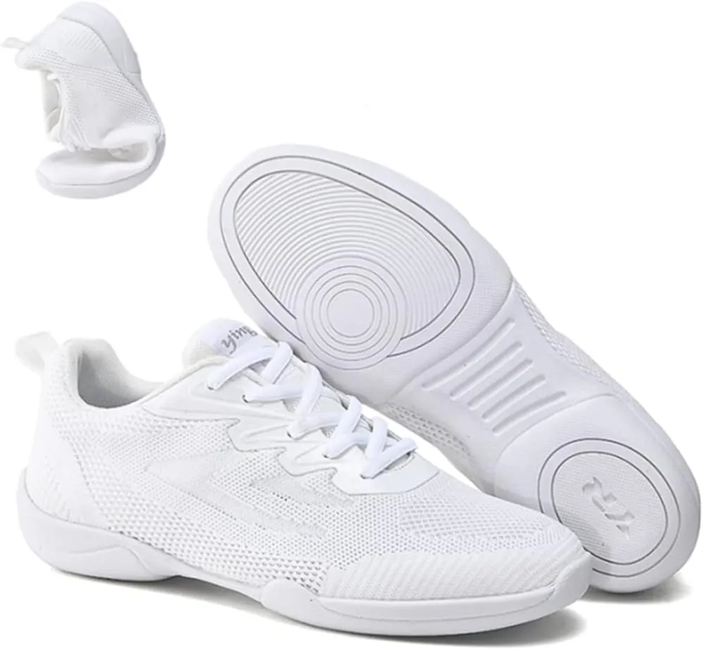 Girls Cheer Shoes White Cheerleading Shoes Dance Athletic Sneakers White Competition Cheerleading Dance Shoes