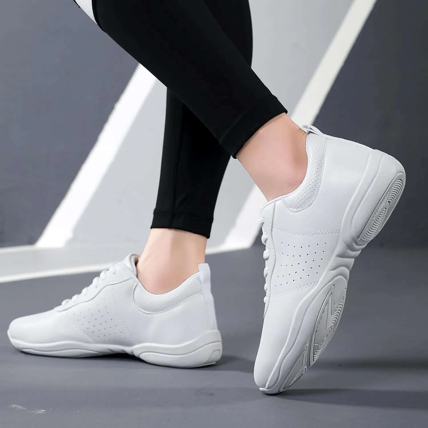 Girls White Cheer Shoes Youth Cheerleading Dance Sneaker Training Competition for Girls' Cheerleading Shoes