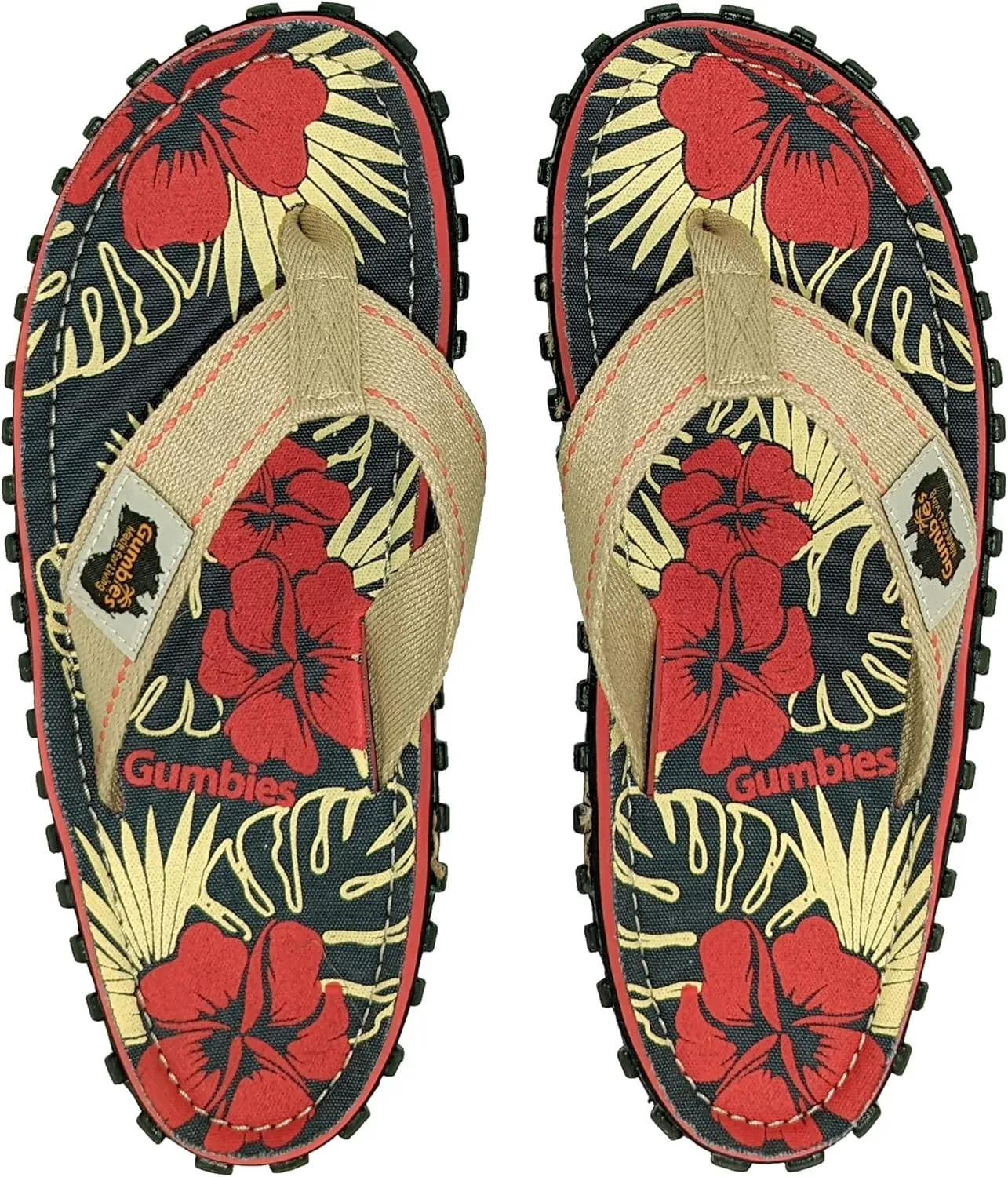 Gumbies Islander Flip-Flops | Unisex Classic Canvas Flip-Flops with Recycled Rubber Outsole & Cotton Footbed | Contoured, Lightweight & Everyday Comfortable