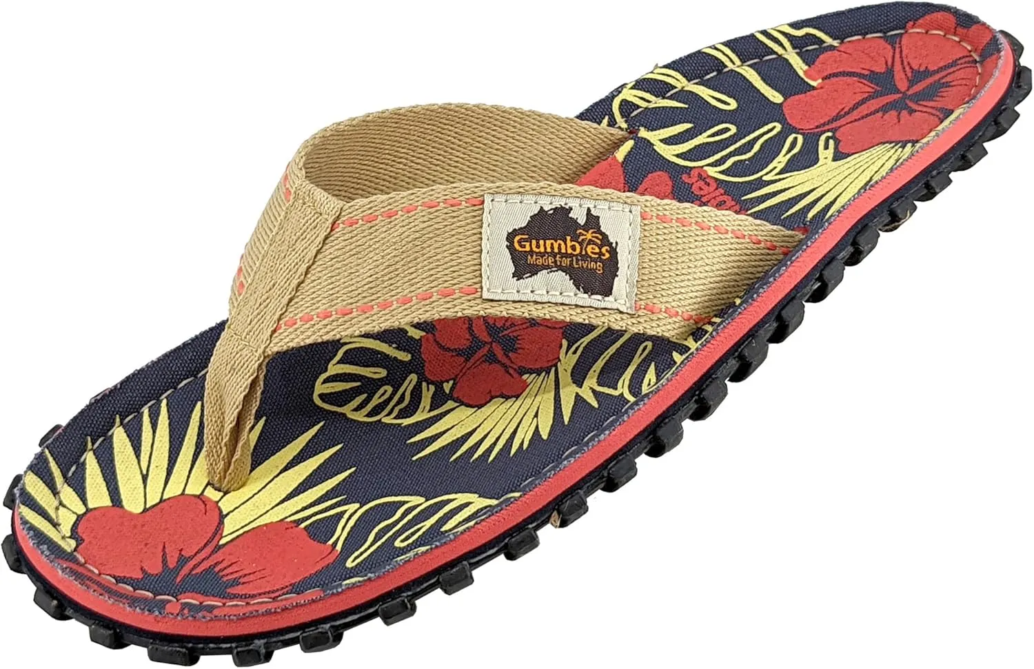 Gumbies Islander Flip-Flops | Unisex Classic Canvas Flip-Flops with Recycled Rubber Outsole & Cotton Footbed | Contoured, Lightweight & Everyday Comfortable