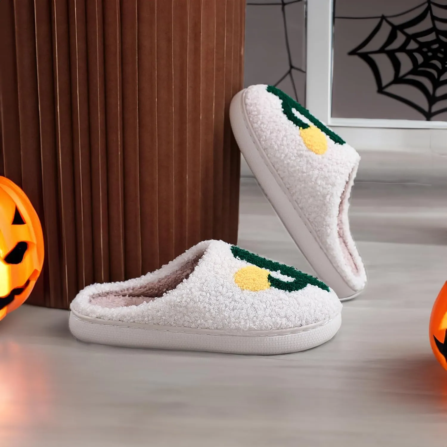 Halloween Christmas Slippers Holiday Slipper House Shoes Home Slipper for Women Fuzzy Outdoor Indoor Bedroom Slippers