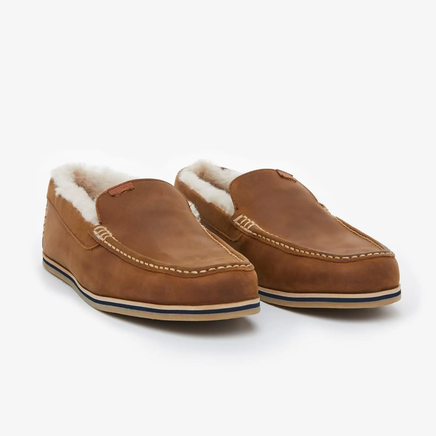 Hari Mari- Hacienda LX- Men’s Classic Full Grain Leather Loafer Slipper with Shearling Lining- Indoor/Outdoor, Memory Foam Footbeds, and Rubber Outsoles