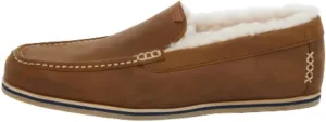 Hari Mari- Hacienda LX- Men’s Classic Full Grain Leather Loafer Slipper with Shearling Lining- Indoor/Outdoor, Memory Foam Footbeds, and Rubber Outsoles