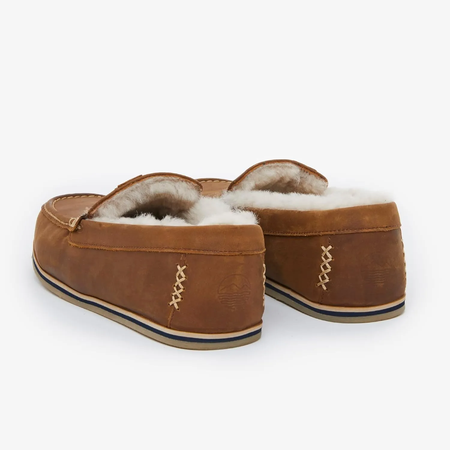 Hari Mari- Hacienda LX- Men’s Classic Full Grain Leather Loafer Slipper with Shearling Lining- Indoor/Outdoor, Memory Foam Footbeds, and Rubber Outsoles