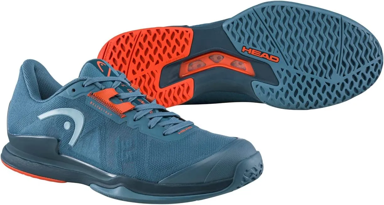 HEAD Unisex-Adult Sprint Pro 3.5 Tennis Shoes (Bluestone/Orange, us_Footwear_Size_System, Men, Medium, Numeric_8_Point_5)