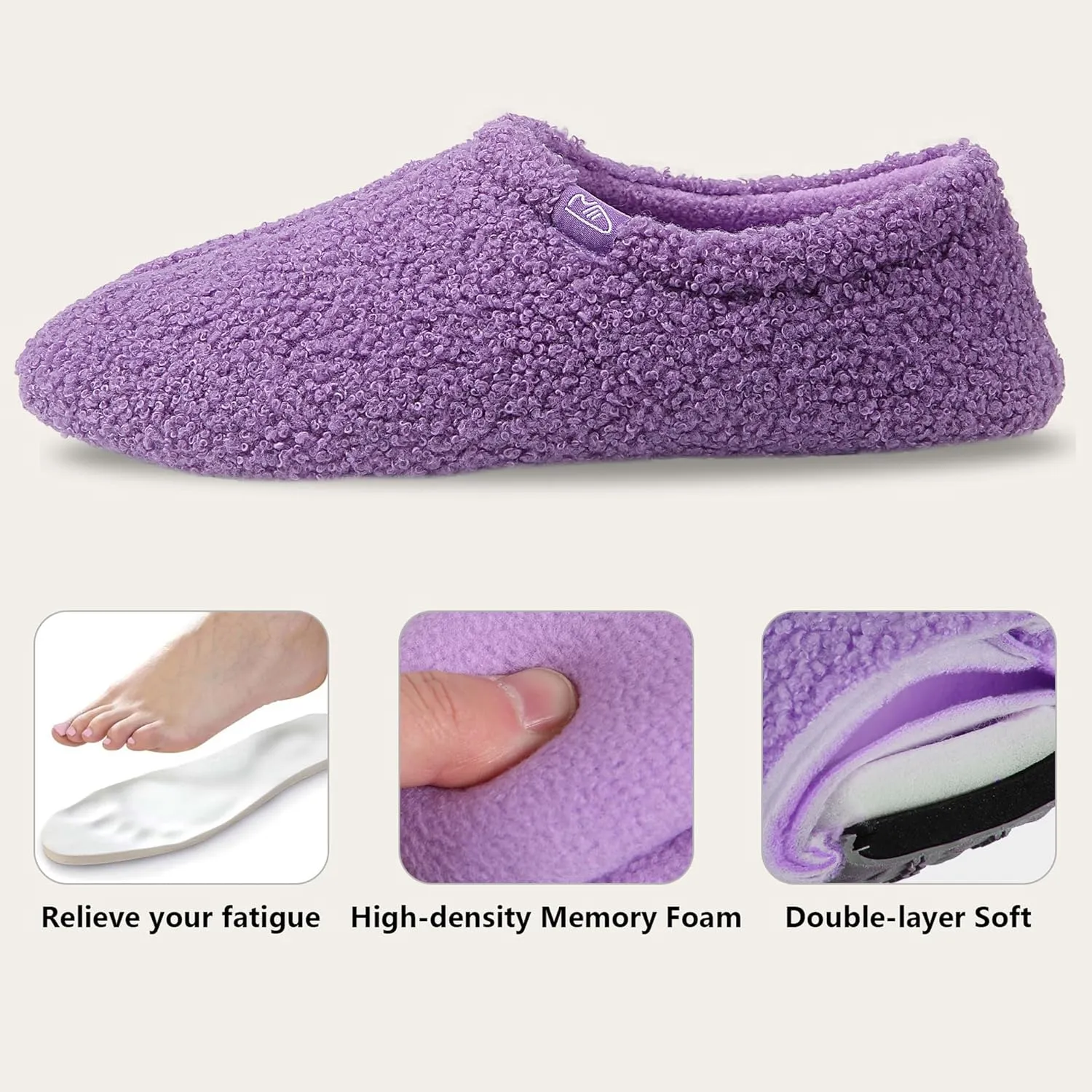 Home Slipper Memory Foam Slippers for Women Curly Fuzzy Bedroom House Shoes Non-slip Indoor Slipper Booties