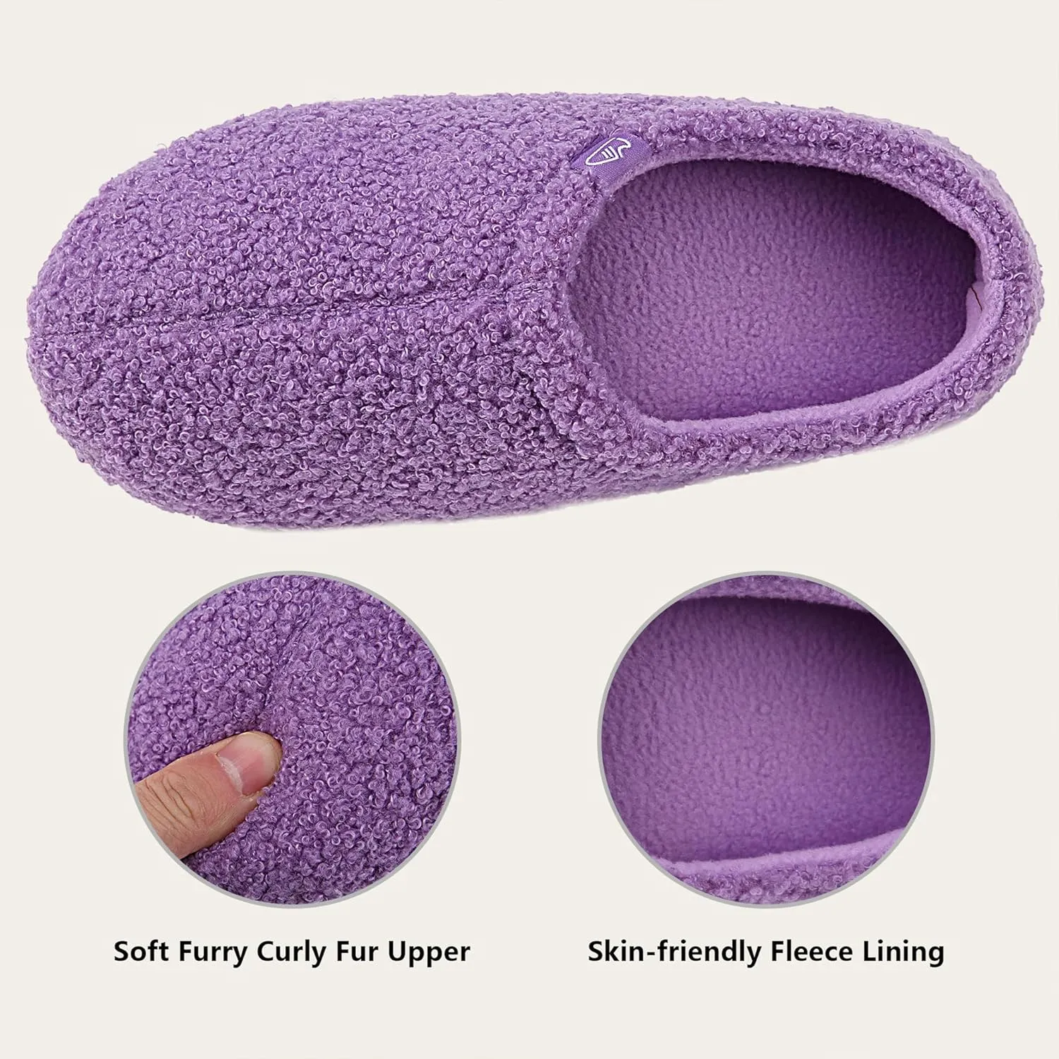 Home Slipper Memory Foam Slippers for Women Curly Fuzzy Bedroom House Shoes Non-slip Indoor Slipper Booties