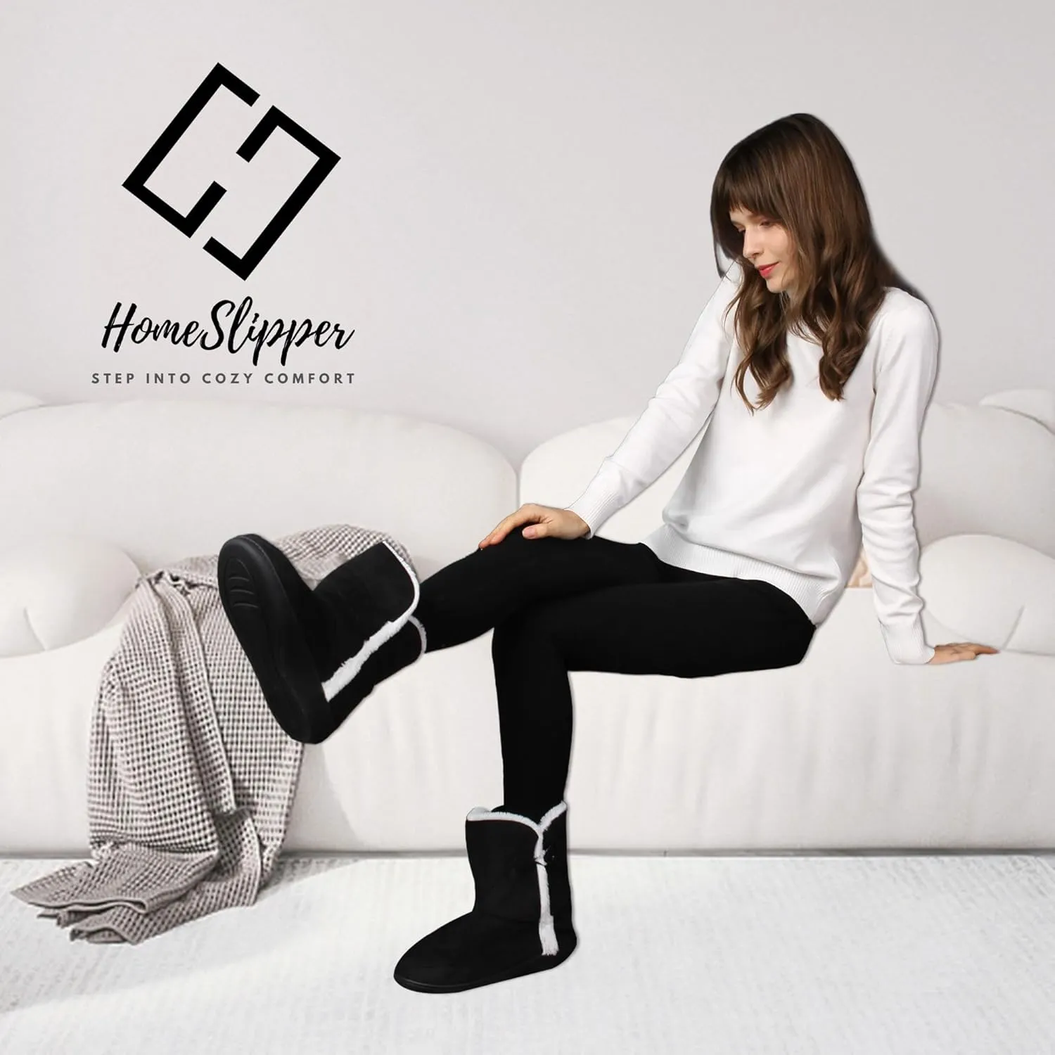 Home Slipper Women's Winter Warm Memory Foam Indoor/Outdoor House Slippers Boots