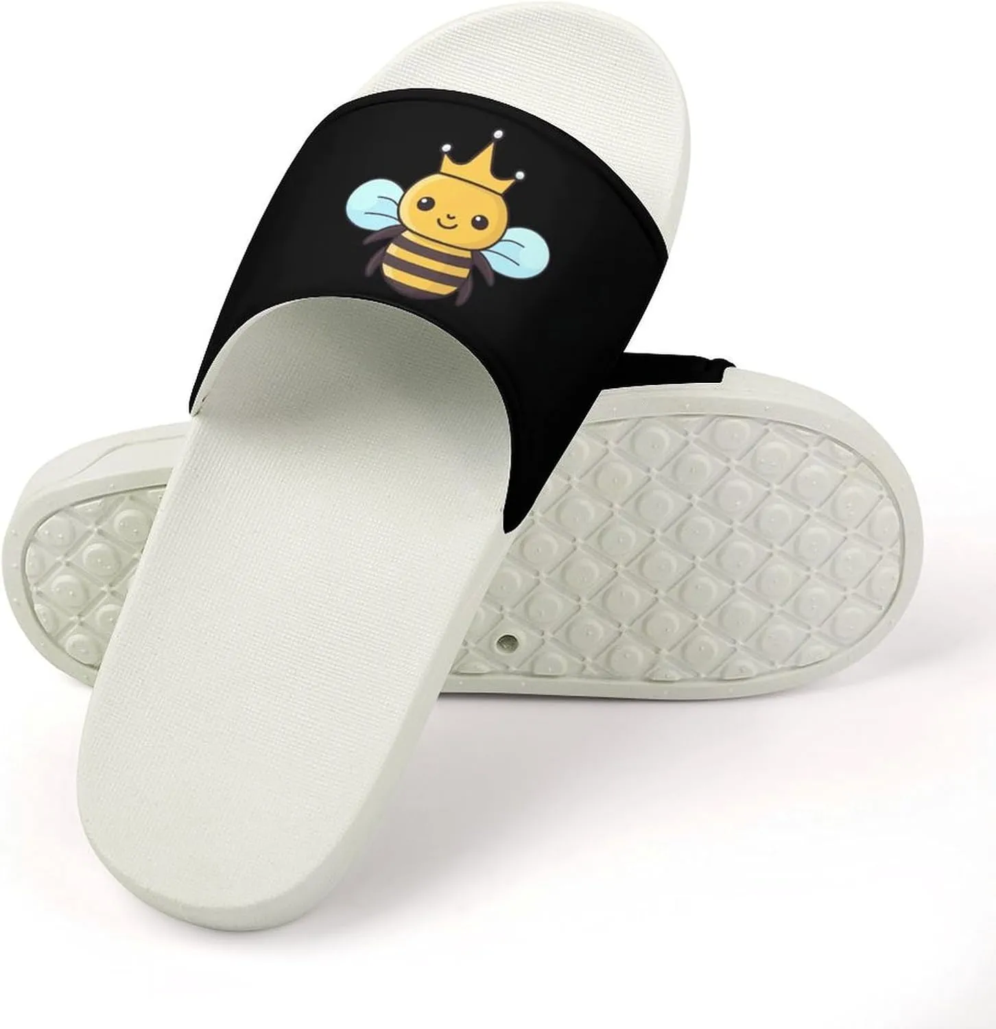 Honey Bee Open Toe Slippers for Women And Men Non Slip Shower Slippers Home Slippers