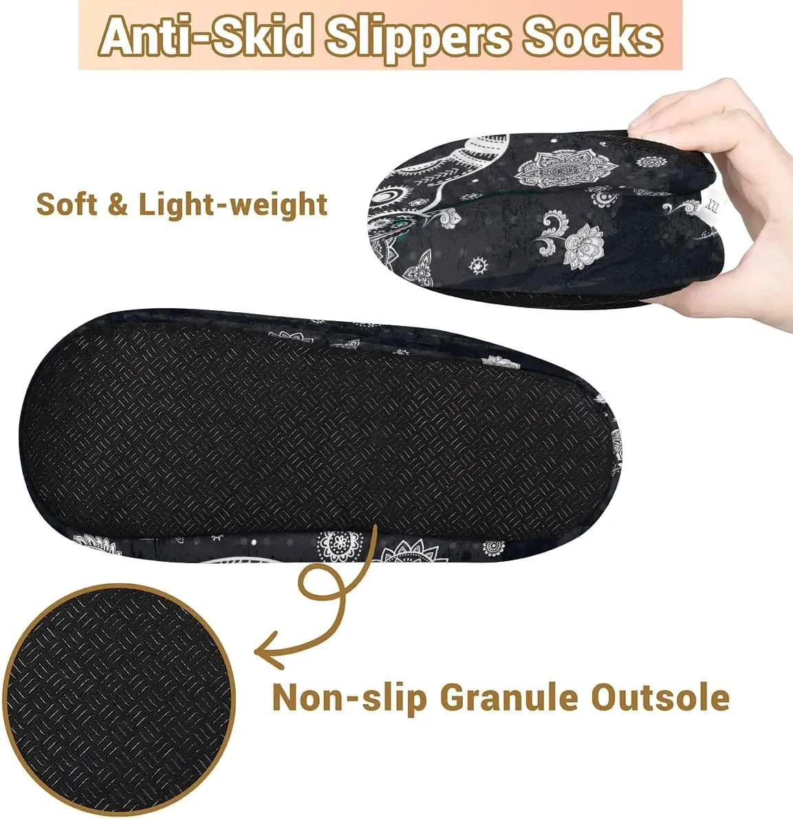 House Slippers for Women Men Slipper Socks Fuzzy Memory Foam Closed Back Slippers House Shoes Indoor Outdoor