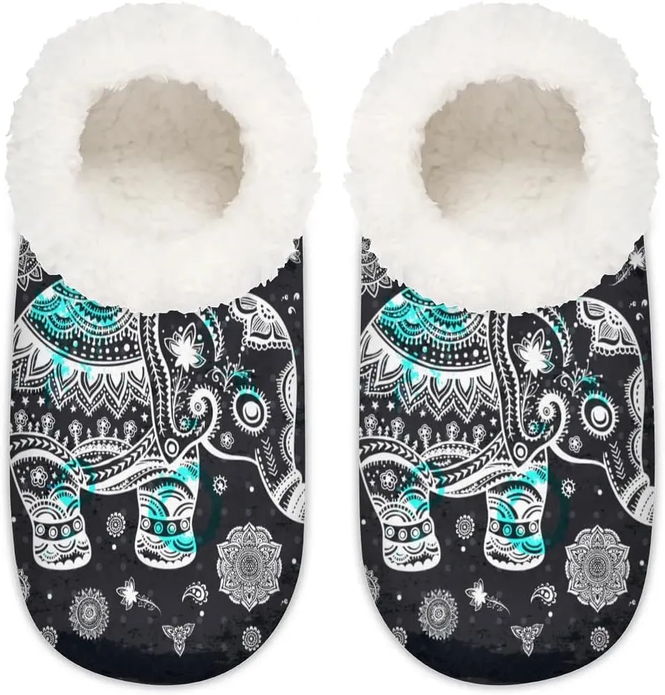 House Slippers for Women Men Slipper Socks Fuzzy Memory Foam Closed Back Slippers House Shoes Indoor Outdoor
