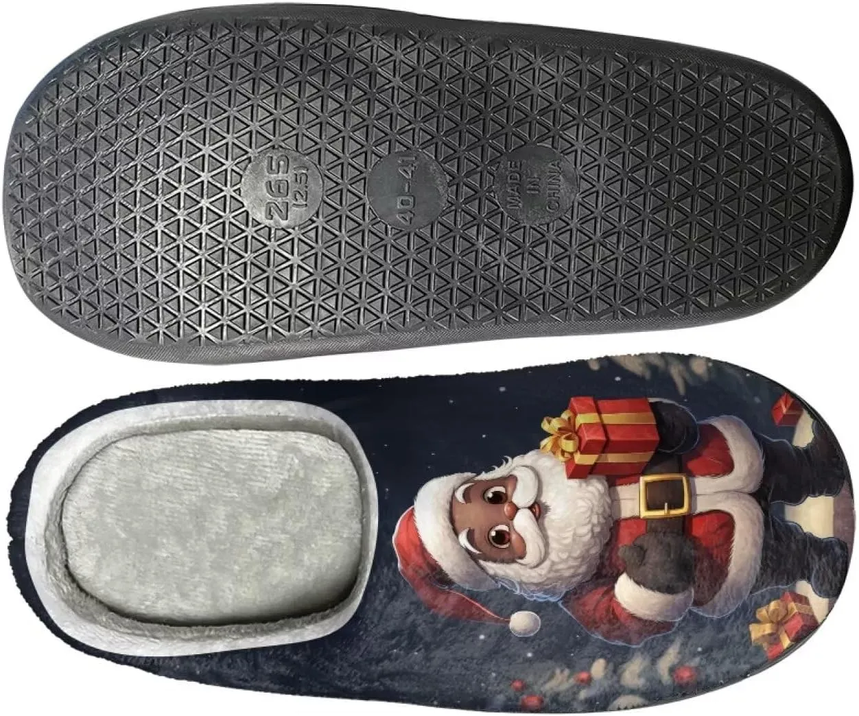 HUIACONG TPR Sole Men Women Indoor/Outdoor Slippers Fuzzy Unisex House Shoes