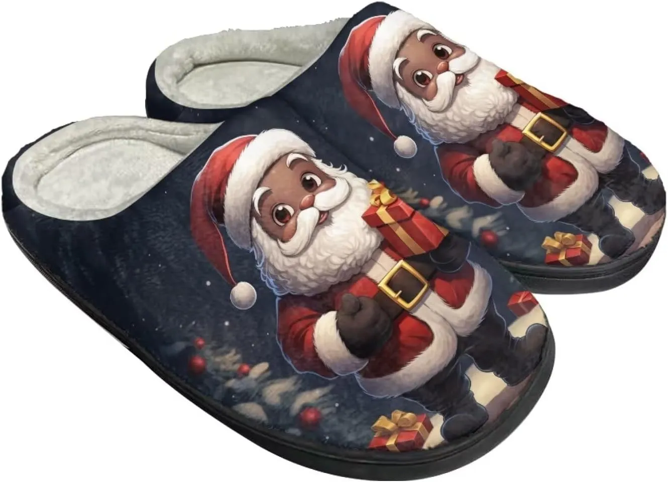 HUIACONG TPR Sole Men Women Indoor/Outdoor Slippers Fuzzy Unisex House Shoes