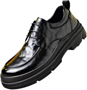 Hybrid Oxford-Loafer Dress Shoes Genuine Leather Business Formal Footwear with Air-Cushion Technology for Conference Attendance