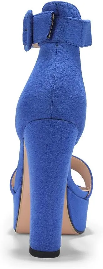 IDIFU Women's Ankle-Strap Heeled Sandal