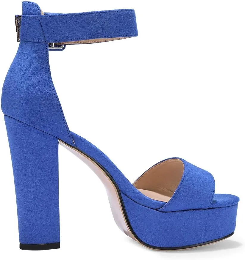 IDIFU Women's Ankle-Strap Heeled Sandal
