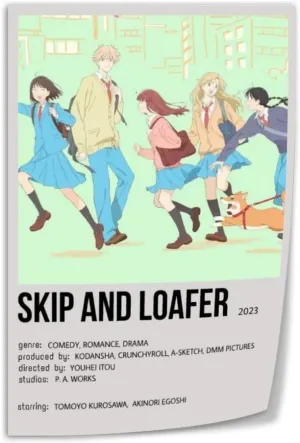 Japanese Anime Skip And Loafer Anime Cover Poster Minimalist Cover Poster Canvas Art Wall Poster Printing Office Bedroom Aesthetic Poster Living Room16x24inch(40x60cm) Unframe-style