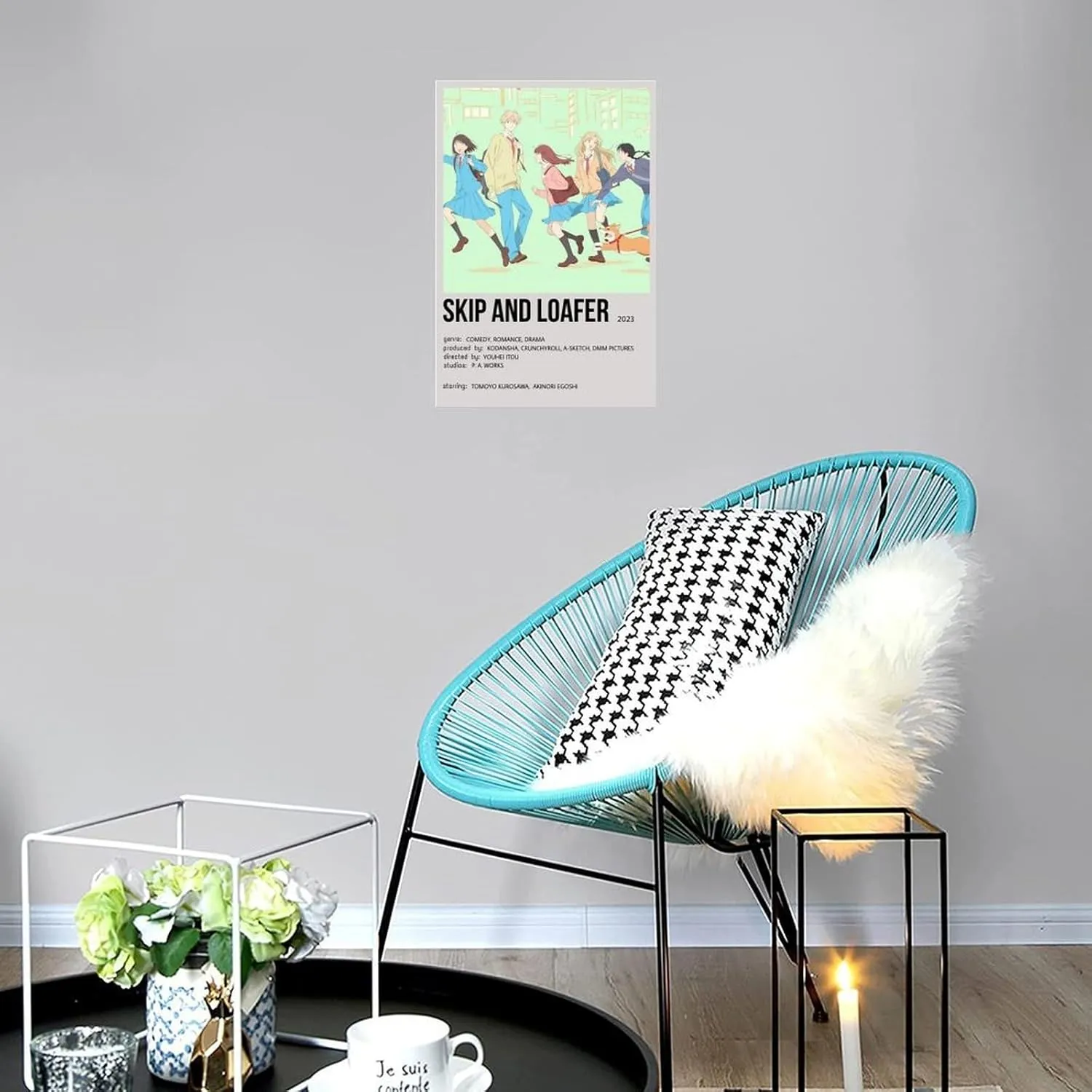 Japanese Anime Skip And Loafer Anime Cover Poster Minimalist Cover Poster Canvas Art Wall Poster Printing Office Bedroom Aesthetic Poster Living Room16x24inch(40x60cm) Unframe-style