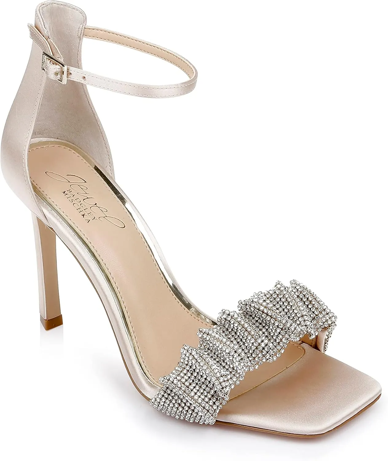 Jewel Badgley Mischka Ridley Bejeweled Strap Stiletto Heel